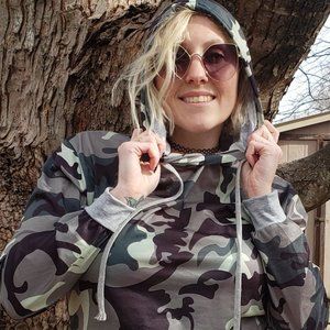 Camouflage Hoodie with drawstring